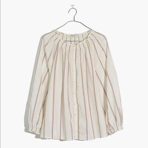 NWT Cotton Flowy Button Up Shirt w/ Stripes